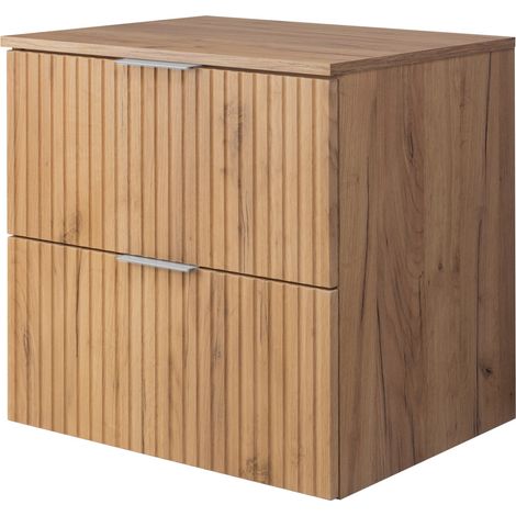 Mobile lavabo, Rovere Craft, 60 x 57 x 46 cm, maniglia argento + Piano (1/5)