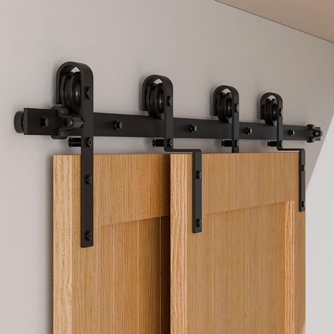 183CM/6FT Quincaillerie De Porte Coulissante Kit Porte Coulissante Rail pour système de quincaillerie à célibataire porte (1/5)