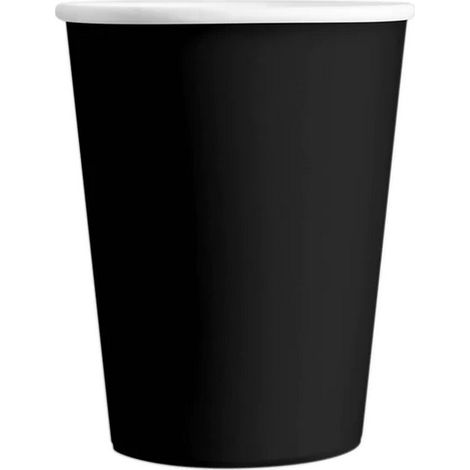 Bicchieri di carta neri per compleanno, 220 ml, confezione da 6 pezzi. (1/2)