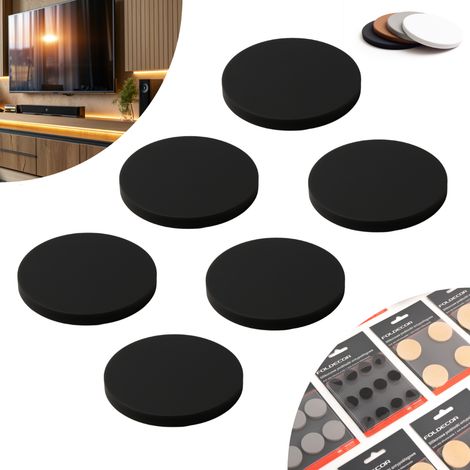 Selbstklebende Silikon-Antirutschpads, schwarz, Durchmesser 28 (6er-Packung) (1/5)
