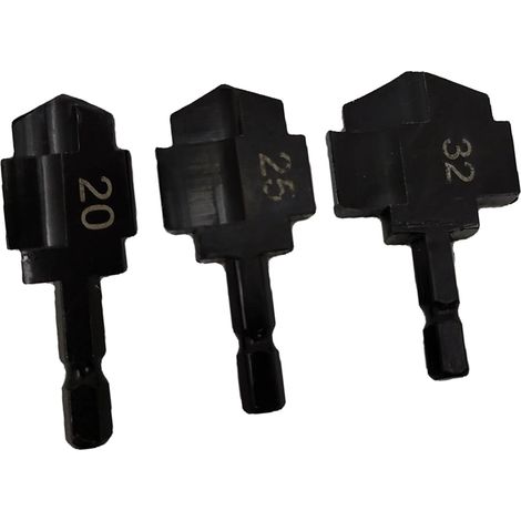 3 Pièces Forets D'alésage de Tuyaux HSS Ti Enduit Tige Hexagonale 1/4 Pouces Forets pour Produits en Plastique PPR Noir avec Bord de Coupe à 90 Degrés (1/5)