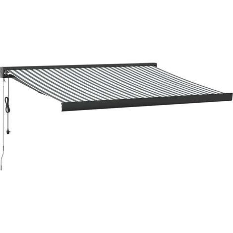 Maison Exclusive - Tenda Retrattile Antracite e Bianca 3,5x2,5m Tessuto/Alluminio