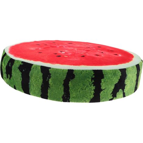 Abnehmbares, realistisches Wassermelonenkissen, weiche und verspielte Frucht, originelle Dekoration für Kinderzimmer oder Wohnzimmer, vielseitiges Sitzmöbel, lustiges und farbenfrohes Accessoire