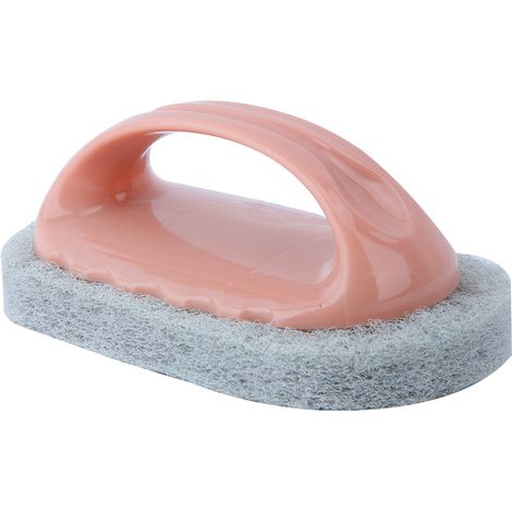 Brosse de nettoyage avec poignée ergonomique fibre douce rose pour baignoire carrelage cuisine salle de bain anti-rayures (1/5)