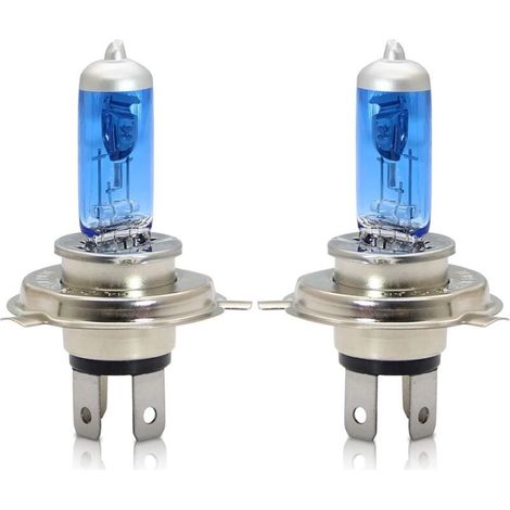H4 P43t Phares halogènes 60/55W 5000k Blanc chaud Faisceau de route/Feux de croisement Lampe 12V Auto Voiture Moto Ampoule, 2 pièces (1/3)
