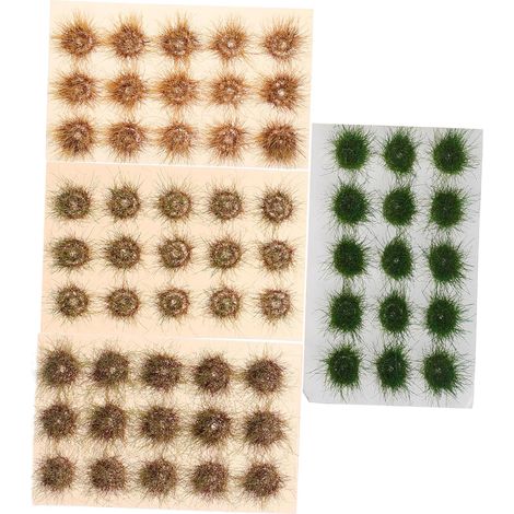 4pièces Touffes De Gazon Artificiel Miniatures Décor Statique pour (1/5)