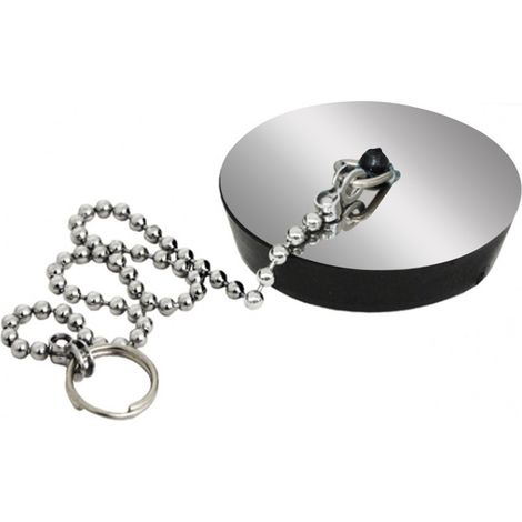 TrAdE Shop Traesio - Set 2 Pezzi Tappo Tappi Lavandino 5 Cm Con Catenella Lavello Lavanderia -