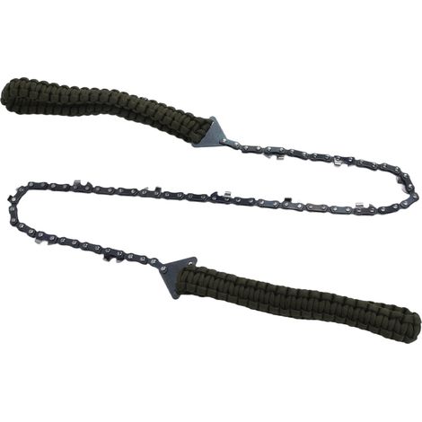 24 pouces tronçonneuse portative de camping bûcheronnage, poignée en corde de para verte militaire, scie pliante de poche pour élagage jardin (modèle 24 pouces dents espacées) (1/5)