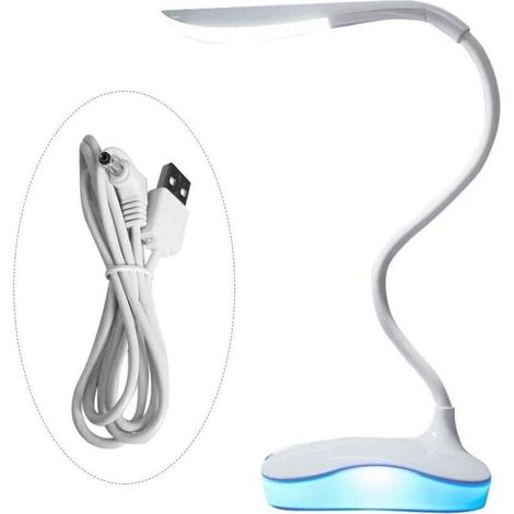 110100280mm tête de cygne lumière bleue led lampe de bureau usb charge étudiant protection des yeux lampe de bureau charge et branchement,HANBING (1/5)