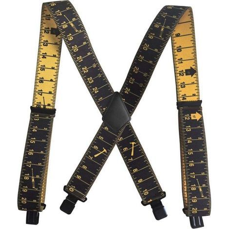 Tirantes resistentes para herramientas de trabajo, tirantes con clips fuertes, tirantes ajustables, tirantes cómodos para hombres y mujeres, escala transparente. (1/4)
