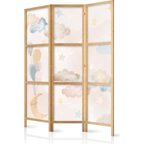 Paravento decorativo artgeist beige 135x172 cm legno tessuto