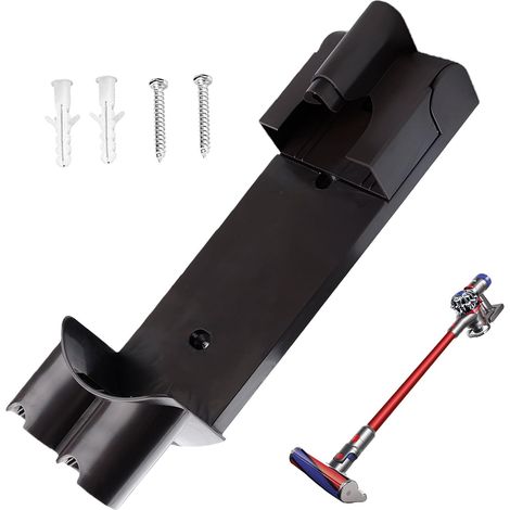Support mural compatible avec aspirateur Dyson V8 V7 : support suspendu rechargeable pour Dyson, base en plastique, support mural compatible avec aspirateur V7 V8 (32 x 10 cm) (1/5)