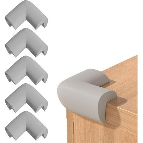 Set di 5 strisce protettive grigie per proteggere i bambini dagli urti e fornire una protezione angolare di sicurezza per salvaguardare scrivanie, scaffali e altri mobili con angoli appuntiti. (1/5)