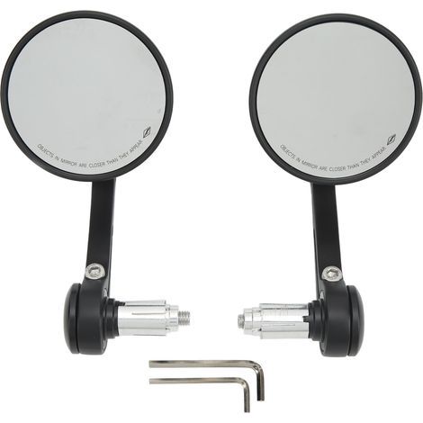 Espejos retrovisores laterales para motocicleta, 2 piezas, 22 mm/0,87 pulgadas, con rotación de 360° para manillar, universales para motocicleta. (1/5)