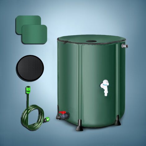 QORVA-Récupérateur Eau de Pluie Pliable Réservoir d'eau Cuve Eau de Pluie aux Intempéries pour Arrosage Jardin Potager Plantes Arrosage Gazon - 100 litres