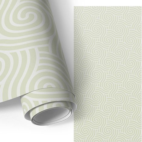 Möbelfolie - Klebefolie für Möbel - Selbstklebende - Deko-Folie für Küche Schrank Tisch & Fensterbank - Spiralmuster 75x150 cm