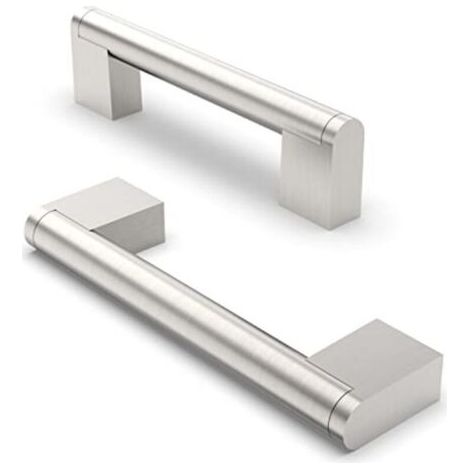 5 Pièces Poignée de Meuble, Distance de Trou de 128mm Poignées de Meubles en Acier Inoxydable Poignées de Placard Poignée d'Armoire de Cuisine-Nickel brossé (1/4)