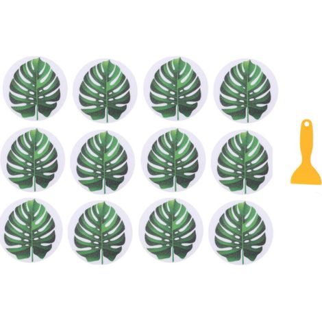 12 autocollants antidérapants à motifs de feuilles pour douches, baignoires, piscines, escaliers, etc. (1/5)
