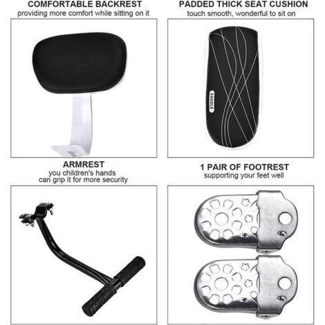 Dossier Accoudoir de Repose-pied Accessoire Vélo Enfant Arrière Coussin de Siège (1/4)