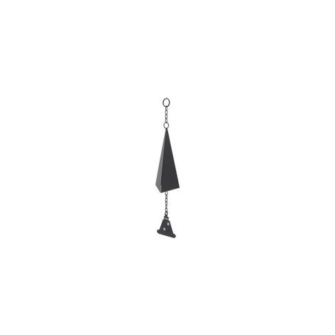 Carillon éolien triangulaire suspendu, cloche décorative de cour, en fer peint en noir avec anneau de suspension (1/5)