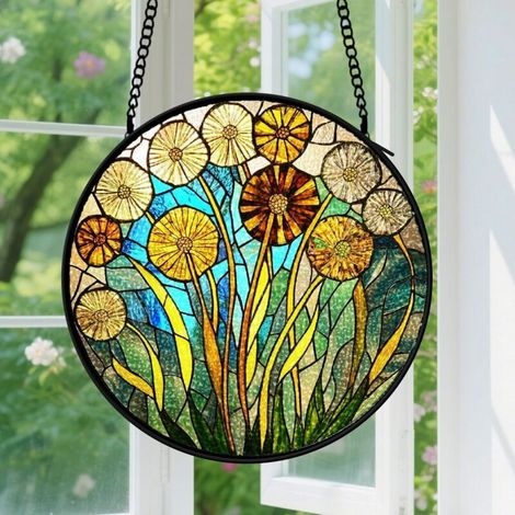 Capteur de soleil en vitrail - décoration spirituelle 9cm (1/4)