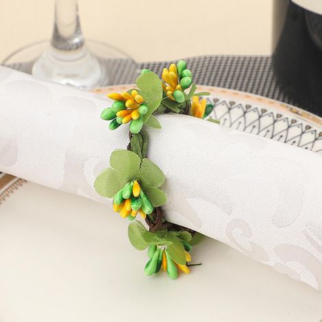 Napkin Ring - Easter Bunny Ears - Jute And Wood Bead Design - Spring Table Decoration - 1 Piece (1/5)