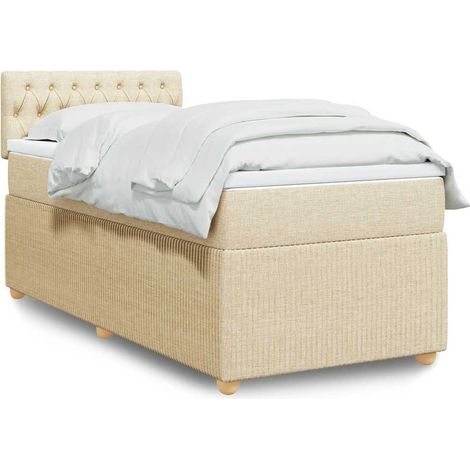 Boxspringbett mit Matratze Creme 100x200 cm Stoff (1/5)