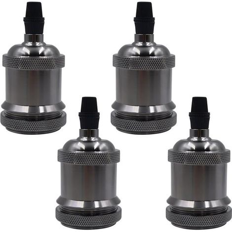 Lot de 4 douilles E27 vintage, culot E27, portalampada 250 V, 4 A, en plastique, pour plafonniers, lampadaires, suspensions, (1/5)