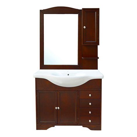MOBILE BAGNO MONIQUE CON LAVELLO INTEGRATO E SPECCHIO 85 Misura: cm 85 (1/5)