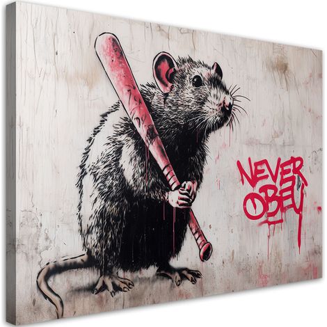Tableau déco Rat Street Art 60x40 (1/5)