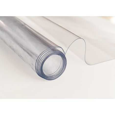 Tovaglia Antimacchia Plastificata PVC Trasparente Proteggi Tavolo, misura140x300coloreTrasparente