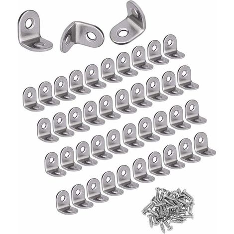 Metallhalterungen, 30 Stück, kleine Eckhalterung, Edelstahl, rechtwinklige Halterung, 90-Grad-Eckhalterung, 20 x 20 x 16 mm, für Holz, Möbel, Schränke,