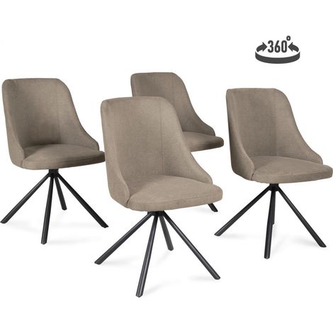 Le Quai Des Affaires – Lot de 4 chaises pivotantes 360° – Assise en polyester et mousse – Piétement en métal – Dimensions 50x60x85 cm – Capacité 120 kg (1/5)
