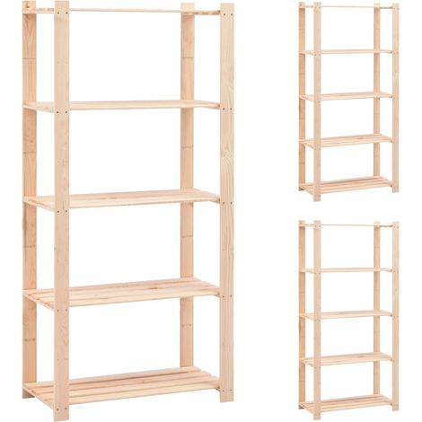 Lot de 3 Étagères de rangement à 5 niveaux Meuble Étagère Meuble de rangement 80x38x170 cm Pin 250 kg 33551
