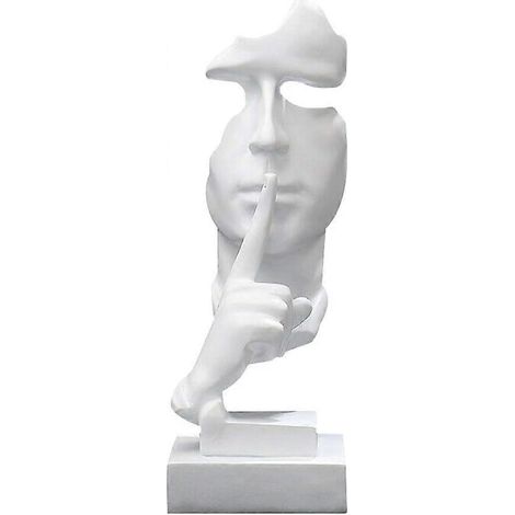 Statuette „Stille ist Gold“ – Abstrakte Harzskulptur – Stille moderne Kunstfigur – Geschnitzte Skulptur für Wohnzimmer, Arbeitszimmer, Eingangsbereich, Büro, Dekoration (1/4)
