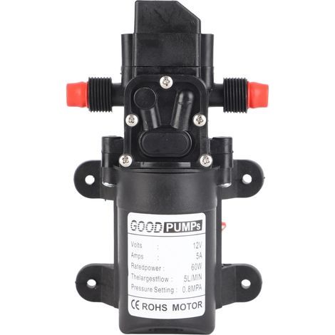 Pompe à eau 12 V CC haute pression 116 psi à amorçage automatique pour caravanes, camping et bateaux (1/5)