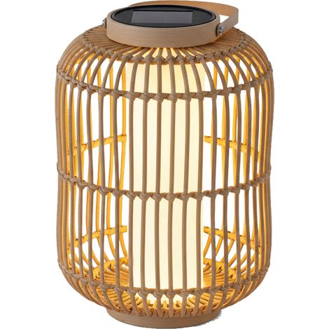 Lanterne solaire MARIEL Marron Rotin 27x27x H40cm (1/5)