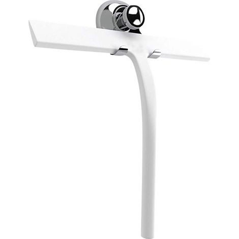 23 cm Duschabzieher, Silikonbeschichtung, Edelstahlkern, modernes Design, Farbe: Weiß (1/4)
