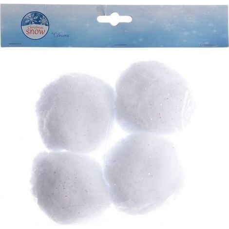 Palline di neve Bianco dim 10 cm Box da 4