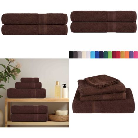 vidaXL Saunatücher 2 Stk. Braun 80x200 cm 360 g/m² 100% Baumwolle (1/5)