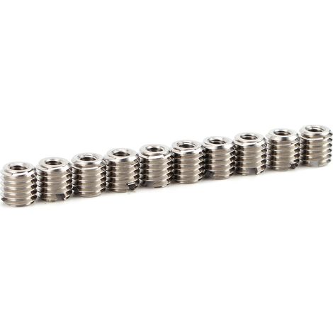 Kit de 10 inserts filetés réducteurs en acier inoxydable 303, femelle M4x0,7, mâle M8x1,25, longueur 0,3 pouce (1/5)