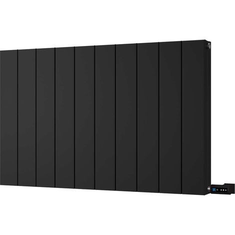 Thetford - Black Horizontal Electric Radiator Double Panel H600mm x W936mm Smooth 900w Thermostatic WIFI