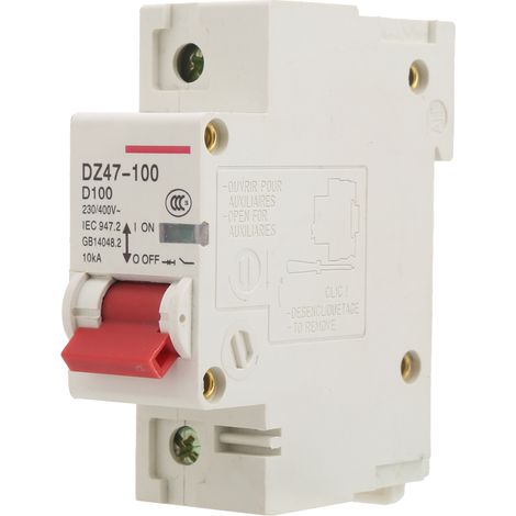 Disjoncteur miniature DZ47-100 1P D80100A, interrupteur à air domestique de type D (1/5)