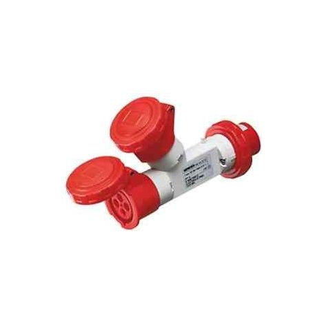 Moltiplicatore Mobile 2 Uscite 3P+T 16A 380V6H ( Gewiss Cod. Gw64013 )