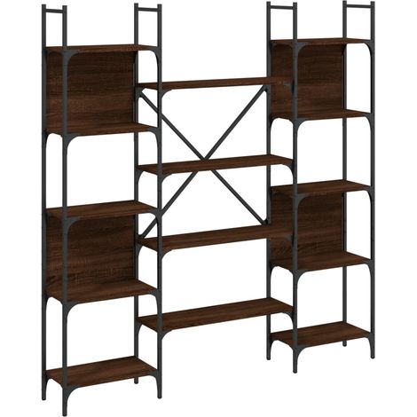 Bookshelf Brown Oak 155.5x24x166.5 cm Engineered Wood vidaXL (1/5)