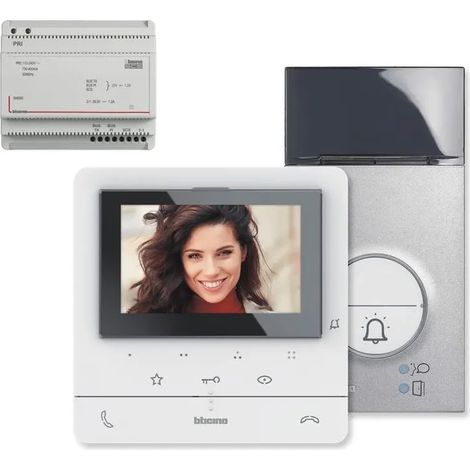 kit videocitofono monofamiliare bticino classe 100 v16b vivavoce 344652 pulsantiera da parete