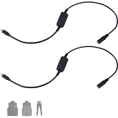 2pcs Adaptateur de Démarrage Batterie 9V pour Veste Chauffante, Convertisseur Élévateur Type C vers DC 4mm 7,4V et 8,4V Gilets et Sweats à Capuche Non Compatible avec Vêtements Chauffants 12V (1/5)