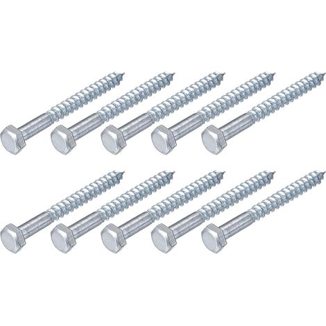 Hex Tirefond Vis (M8x80mm)15pcs, Carbone Acier Autotaraudeurs Bois Boulons - pour Ménage Applications (1/5)