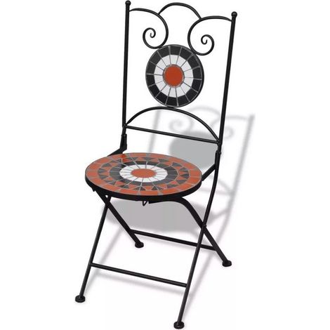 Chaise pliable métal et céramique multicolore Ivai - Lot de 2 (1/5)