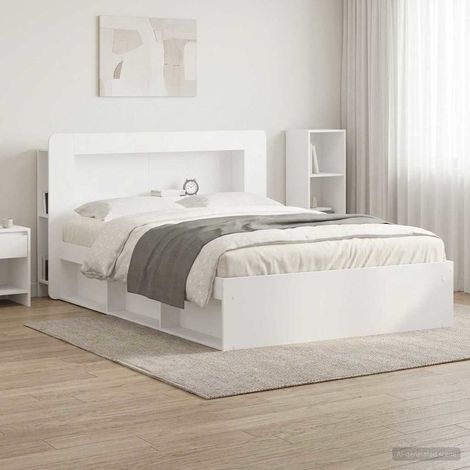 vidaXL Cabinet de Tête de Lit avec stockage Blanc Bois d’ingénierie (1/5)